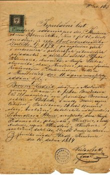 Kopulační (oddací) list Ludvíka Brouma a Marie roz. Pidrmanové
